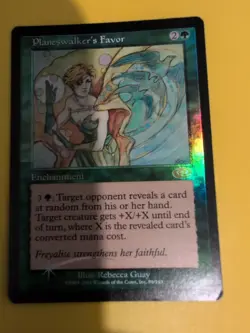 Planeswalker's Favor. Rare Enchantment MTG Card. Planeshift.OLD VINTAGE FOIL - Image 2