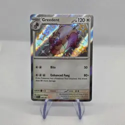 Pokemon Greedent TCG Holo Shiny Rare Card Paldean Fates 206/091 NM/M Condition - Image 1