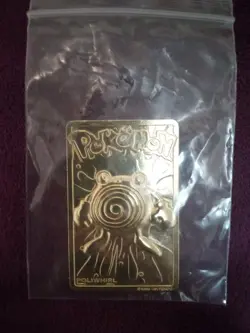 Pokemon 1999 Burger King Poliwhirl Gold Plated Card Only - Image 2