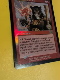 Planeswalker's Fury . Rare Enchantment MTG Card. Planeshift.OLD VINTAGE FOIL - Image 4