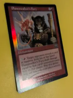 Planeswalker's Fury . Rare Enchantment MTG Card. Planeshift.OLD VINTAGE FOIL - Image 5