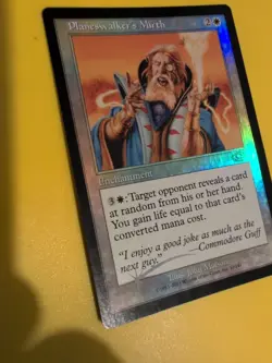 Planeswalker's Mirth . Rare Enchantment MTG Card. Planeshift.OLD VINTAGE FOIL - Image 3