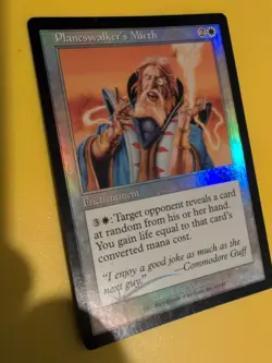 Planeswalker's Mirth . Rare Enchantment MTG Card. Planeshift.OLD VINTAGE FOIL - Image 5