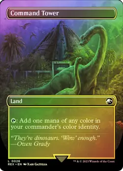 Magic The Gathering MTG COMMAND TOWER FOIL Jurassic World Collection NM - Image 1