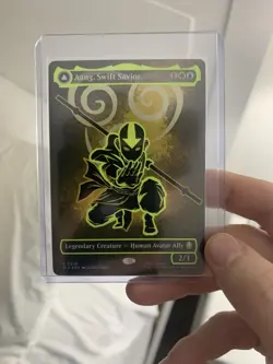 Great Spacing - Aang, Swift Savior (Borderless) (Neon Ink Foil) Avatar MTG - Image 3