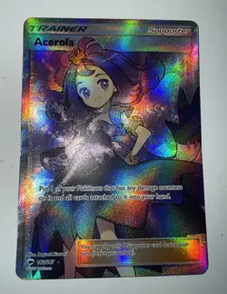 Pokemon Acerola TCG Burning Shadows Holo Full Art Ultra Rare Card 142/147 - Image 1