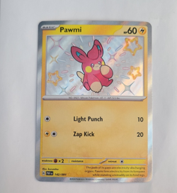 Pokemon 2024 Paldean Fates Pawmi 142/91 Holo Rare Baby Shiny NM - Image 1