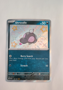 Pokemon 2024 Paldean Fates Shroodle 189/91 Holo Rare Baby Shiny NM - Image 1