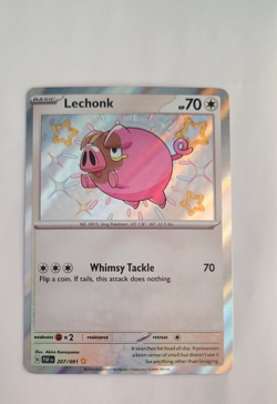 Pokemon 2024 Paldean Fates Lechonk 207/91 Holo Rare Baby Shiny NM - Image 1