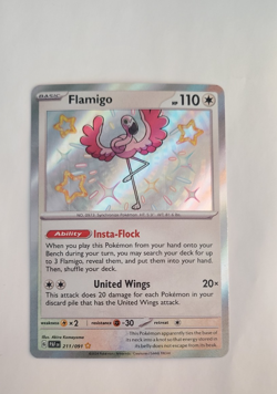 Pokemon 2024 Paldean Fates Flamigo 211/91 Holo Rare Baby Shiny NM - Image 1