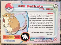 1999 Pokemon Topps Raticate 20 Ungraded NM or Better - Image 2