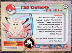 1999 Pokemon Topps Clefable 36 Ungraded NM or Better - Image 2