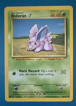 Nidoran M 55/102 – Base Set (1999) – 40 HP Common – Pokemon Card - Image 1