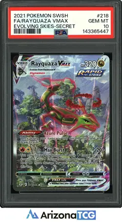Pokemon 2021 Rayquaza VMAX 218/203 Alt Art Evolving Skies GEM MINT PSA 10 - Image 1