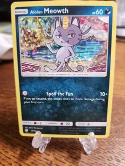 Alolan Meowth 10/12 McDonalds Promo 2019 Holo Pokemon TCG LP - Image 1