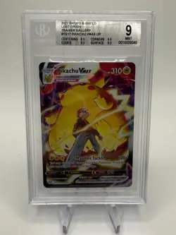 2022 POKEMON SWORD & SHIELD LOST ORIGIN #TG17 FULL ART/PIKACHU VMAX BGS 9 - Image 1
