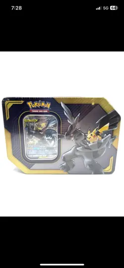Pokemon TCG Tag Team Tin Pikachu & Zekrom GX Factory Sealed Pokemon Tin - Image 1