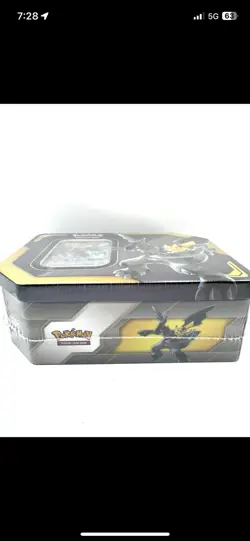 Pokemon TCG Tag Team Tin Pikachu & Zekrom GX Factory Sealed Pokemon Tin - Image 2