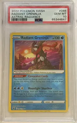 Radiant Greninja PSA 10 - Pokemon TCG Astral Radiance #046 - Image 1