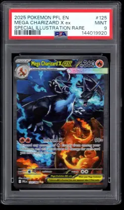 2025 POKEMON PFL EN MEGA CHARIZARD SPECIAL ILLUSTRATION RARE 125/094 PSA 9 7A - Image 1