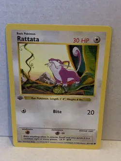 Pokemon Rattata Shadowless Base Set 1st Edition 61/102 Near Mint or better (2) - Image 1