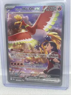 Pokemon Ethan's Ho-Oh ex 230/182 SIR Full Art Holo 230HP Destined Rivals - Image 2