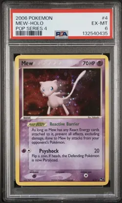 2006 Pokemon EX POP Series 4 Mew-Holo #4 Graded PSA 6 - Image 1