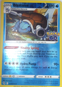 Pokemon Go Blastoise #17 Trading Card Game Reverse Holo TCG CCG - Image 1