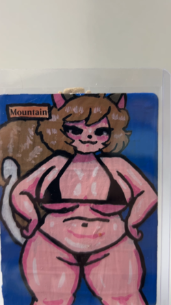 Magic MTG Altered Painted Mountain Land Squirrel Girl Anime Girl - Image 2