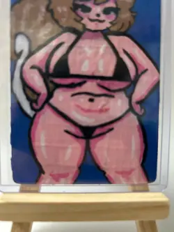 Magic MTG Altered Painted Mountain Land Squirrel Girl Anime Girl - Image 5