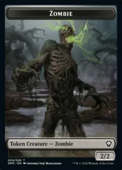 Zombie Token Light Play, English Magic the Gathering MTG Commander: Dominaria Un - Image 1