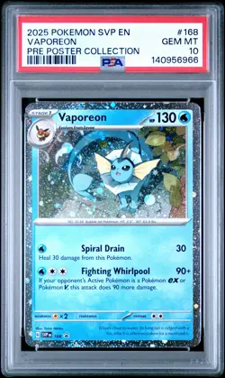 2025 POKEMON SVP EN-SV BLACK STAR PROMO #168 VAPOREON PSA 10 - Image 1