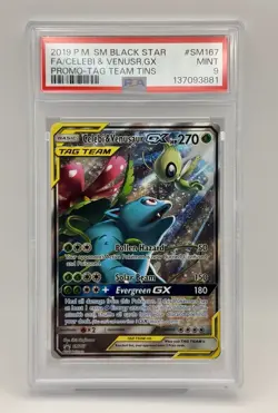 Celebi & Venusaur GX SM167 Holo Black Star Promo Pokemon PSA Mint 9 - Image 1