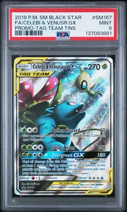 Celebi & Venusaur GX SM167 Holo Black Star Promo Pokemon PSA Mint 9 - Image 3