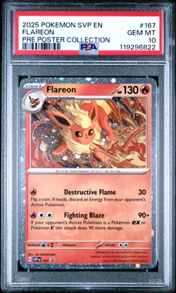 2025 POKEMON SVP EN-SV BLACK STAR PROMO #167 FLAREON PSA 10 - Image 1