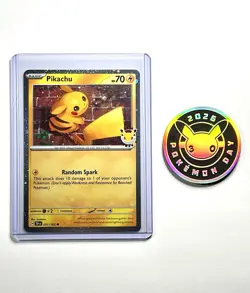2026 Pikachu 051 Stamped Pokemon Day 30th Anniversary Promo with Coin - ID: E - Image 1
