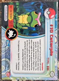 1999 Pokemon Topps Caterpie 10 Ungraded NM or Better - Image 2