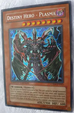 Yugioh 1x Destiny Hero Plasma CT04-EN003 Secret Rare Limited Edition Near Mint - Image 4
