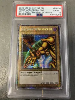 2022 Yu-Gi-Oh! Right Arm of the Forbidden One PSA 6 Secret Rare 1st Edition - Image 1