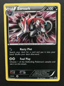Zoroark BW09 BW B&W PROMO Black & White Shiny RARE HOLO Pokemon Card Exc - Image 1