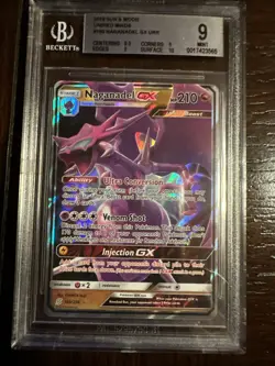 Pokemon 2019 Sun & Moon Unified Minds 160 Naganadel GX BECKET GRADED MINT 9 - Image 2