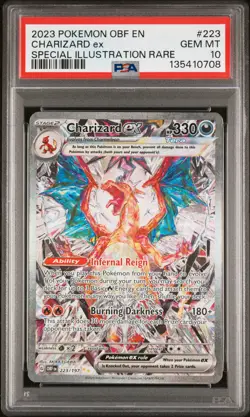 2023 POKEMON OBF EN-OBSIDIAN FLAMES #223 CHARIZARD EX PSA 10 - Image 1