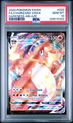 2020 POKEMON SWORD & SHIELD DARKNESS ABLAZE #020 FULL ART/CHARIZARD VMAX PSA 10 - Image 1