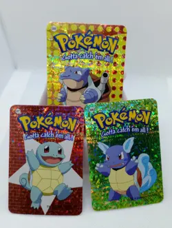 Pokemon Blastoise Evolutions Set Of Three Vending Prism Sticker Vintage Nintendo - Image 1