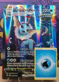 Jumbo Custom Made pokemon Card Vaporeon VMAX. Not Original TCG for Display Only - Image 2