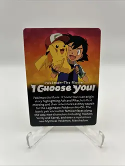 2017 Pikachu & Ash Pokemon the Movie I Choose You Promo Insert Card - Image 2