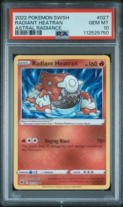 PSA 10 Radiant Heatran #027/189 Pokemon SwSh10: Astral Radiance 2022 - Image 1