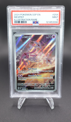 Mesprit 2024 Pokemon Surging Sparks Illustration Rare #204 PSA 9 - Image 1