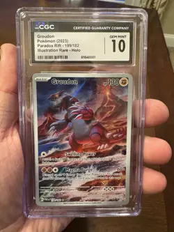 Pokemon - Groudon 199/182 Paradox Rift - Illustration Rare Holo - CGC Graded 10 - Image 1