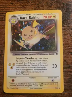 Pokemon TCG Dark Raichu 7/110 Legendary Set Holo LP NM - Image 1